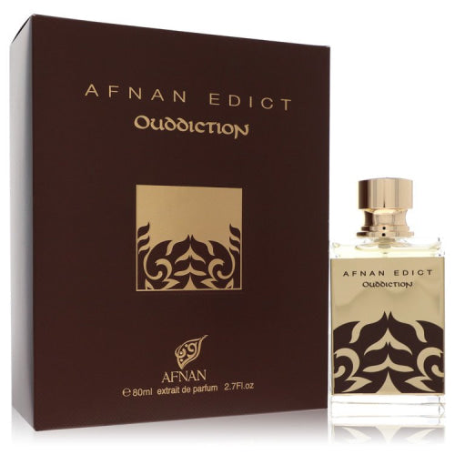 Afnan Edict Ouddiction by AfnanExtrait De Parfum Spray (Unisex) 2.7 oz 2.7 oz / 80 ml / Alcohol, Amber, Woody, Aldehyde, Oils Unisex