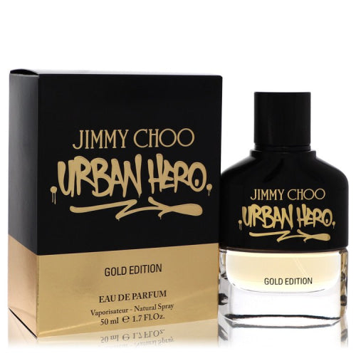 Jimmy Choo Urban Hero Gold Edition by Jimmy ChooEau De Parfum Spray 1.7 oz 1.7 oz / 50 ml / Alcohol, Amber, Woody, Aldehyde, Oils Men