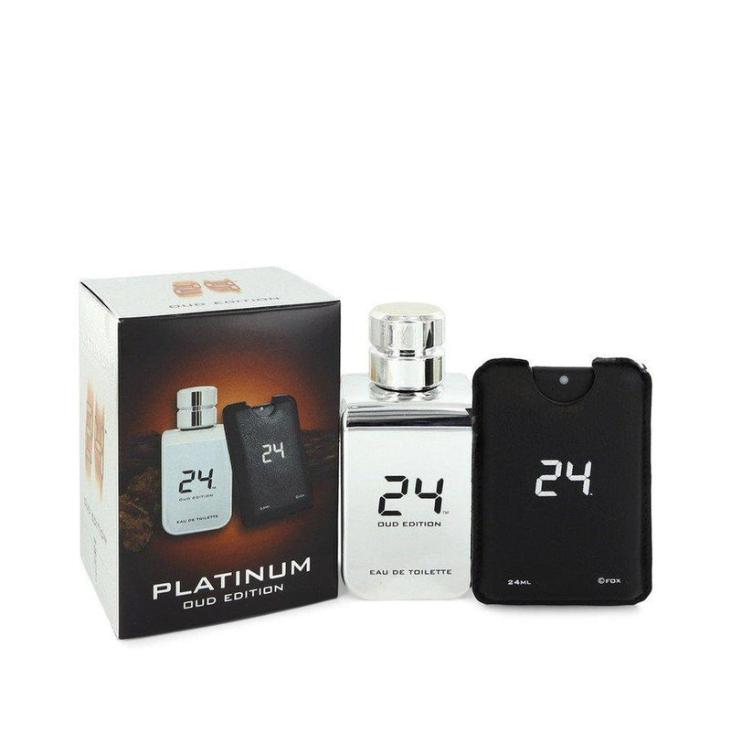 24 Platinum Oud Edition by ScentStory Eau De Toilette Concentree Spray  + 0.8 oz {Pocket Spray (Unisex) 3.4 oz  3.4 oz  Eau De Toilette Concentree Spray  + 0.8 oz Pocket Spray (Unisex)