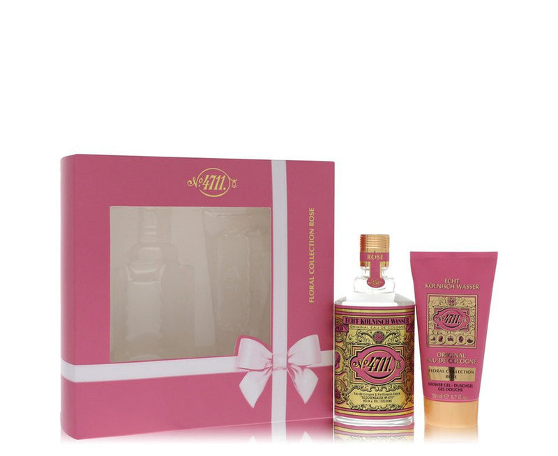 4711 Floral Collection Rose by 4711Gift Set -- 3.4 oz Eau De Cologne Spray + 1.7 oz Shower Gel