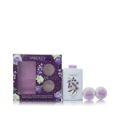 English Lavender by Yardley London Gift Set -- 7 oz Perfumed Talc + 2-3.5 oz Soap