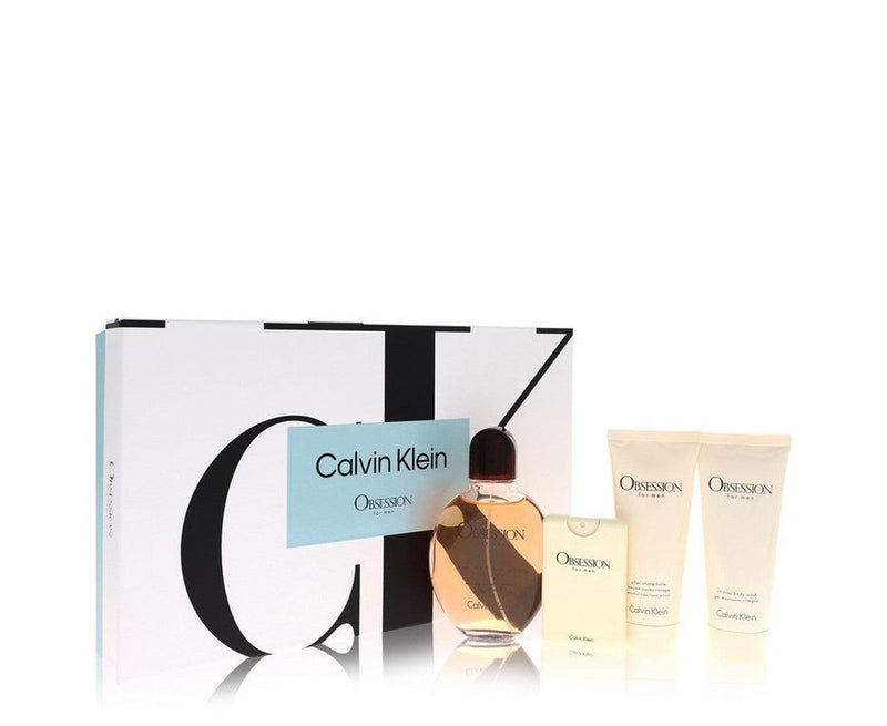 Obsession by Calvin KleinGift Set -- 4.2 oz Eau De Toilette Spray + .67 oz Mini EDT Spray + 3.4 oz After Shave Balm + 3.4 oz Body Wash