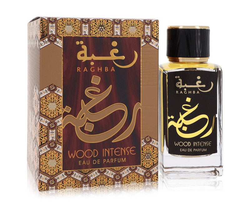 Raghba Wood Intense Perfume By Lattafa Eau De Parfum Spray (Unisex)3.4 oz Eau De Parfum Spray