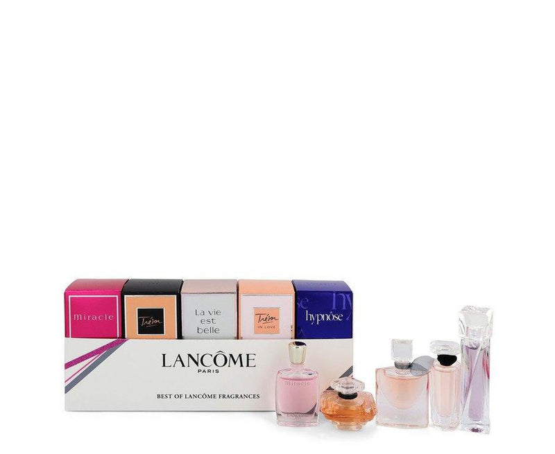 MIRACLE by Lancome Gift Set - Best of Lancome Gift Set inkluderer Miracle, Tresor, La Vie Est Belle, Tresor in Love og Hypnose er alle .16 oz Eau De Parfum. Tresor er 0,25 oz Eau De Parfum.