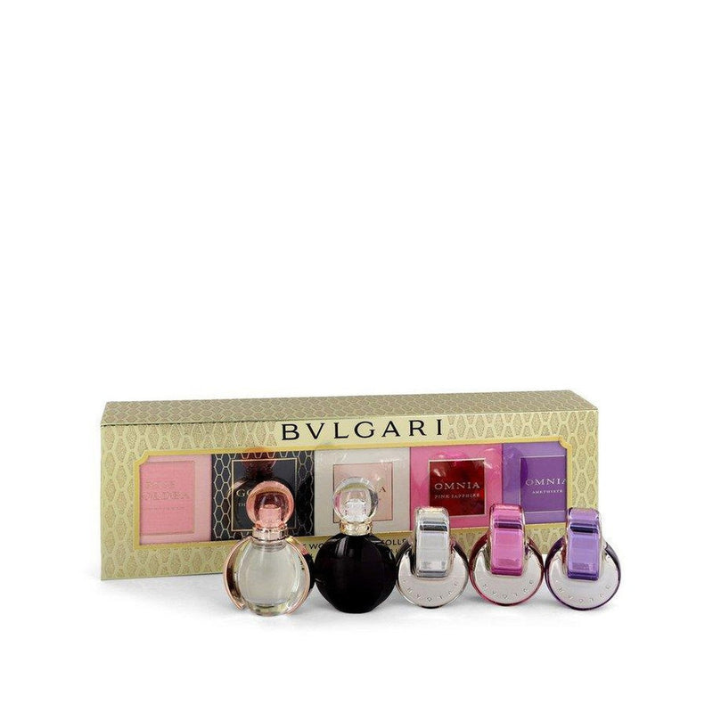 Omnia by Bvlgari Gift Set -- Women's Gift Collection Includes Goldea The Roman Night, Rose Goldea, Omnia, Omnia Pink Sapphire and Omnia Amethyste